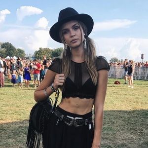 NWOT VS Black Lace Top